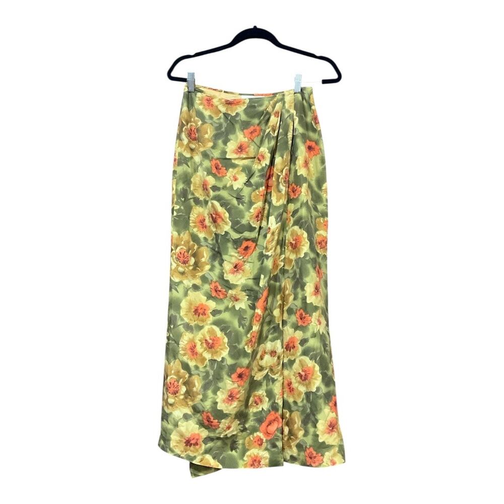 Casual Corner Skirt Woman 6 Green 100% Silk